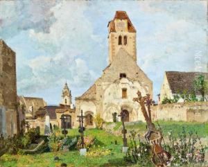 Blick Auf Die Alte Pfarrkirche Von Durnstein by Tina Blau