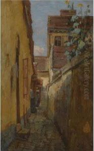 Alter Hof In Vien-erdberg (old Courtyard In Vienna-erdberg) by Tina Blau