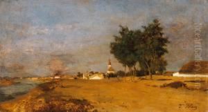By The River Tisza At Szolnok, 1870s by Tina Blau