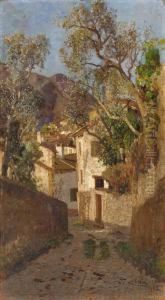 A Shaded Village Road by Tina Blau