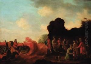 Moses Commanding The Waters Of The Red Sea To Close; And Josephfinding Benjamin's Cup