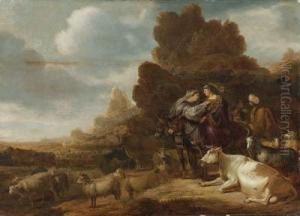The Parting Of The Family Of Abraham From The Family Of Lot by Gerrit Claesz Bleker