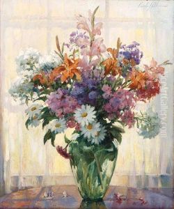 Daisies, Phlox And Tiger Lilies