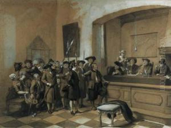 A Man Lead Before A Court Of Justice - view 1
