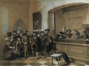 A Man Lead Before A Court Of Justice by David Bles