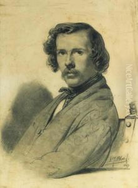 A Portrait Of A Gentleman, Seated, Half Length - view 1