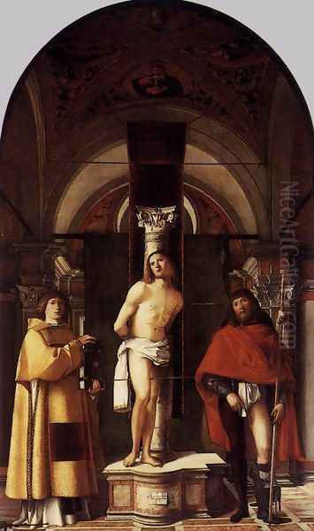 St Sebastian with St Roch and St Lawrence 1500 - view 1