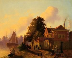 Figures On The Quay Of A Canal