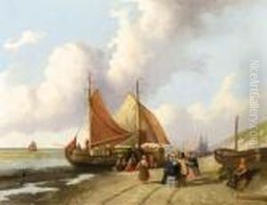 Elegant Figures On The Beach by Joseph Bles