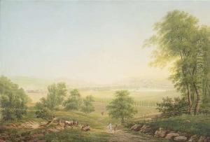 Rodleberode/harz. Pleasure 
Garden Of Count Stollberg-stollberg. Pen And Gouache On Paper, Inscribed