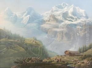 Blick Auf Eiger, Monch Und Jungfrau.