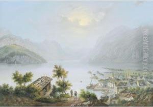 Brunnen Au Lac Des Quatre Cantons by Ludwig Bleuler