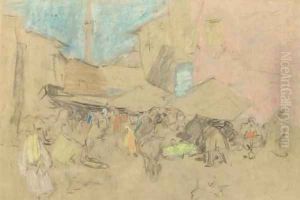 Market in Constantinople - a study by Marius Bauer