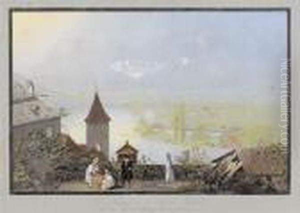 "le Niesen Et Le Lac De Thun./vue Prise De La Terasse...". - view 1