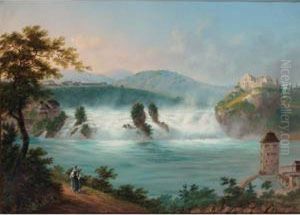View Of The Waterfall At Schaffhausen, Switzerland