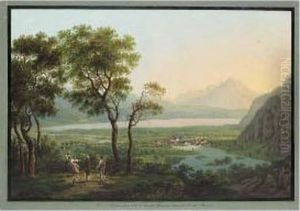 Vue D'unterseen Vers Le Lac De Thoune Dans Le Ct. De Berne