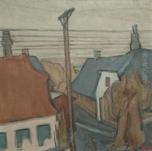 Town View With Telegraph Pole