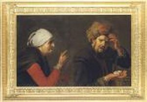 An Old Maid Scolding A Man For Breaking Eggs An Old Maid Scolding A Man For Breaking Eggs
