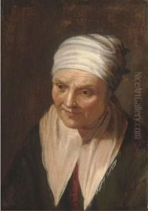 An Old Peasant Woman Wearing A White Cap by Hendrick Bloemaert