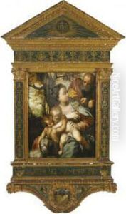 The Holy Family With Infant Saint John The Baptist by Hendrick Bloemaert