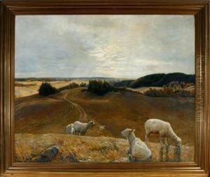 Evening Atmosphere At Hoje Sandbjerg Village, Denmark by Gerhard Lichtenberg Blom
