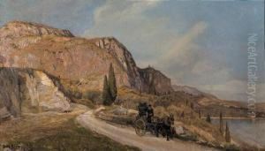 Veduta Del Lago Di Garda Con Calesse by Gerhard Lichtenberg Blom