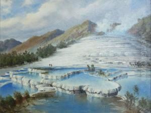 White Terraces, Rotomahana by Charles Blomfield