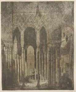 A vizir Porch of a mosk and Oriental Palace in British India by Marius Bauer