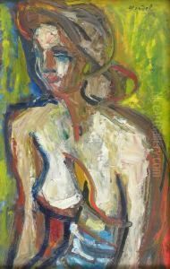 Portrait De Jeune Femme by Andre Blondel