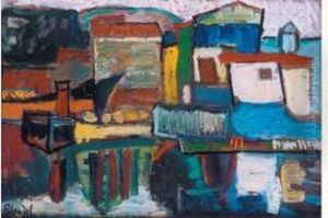 Maisons Au Bord D'un Canal by Andre Blondel
