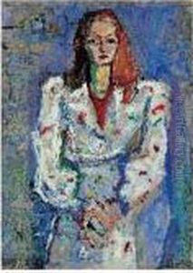Portrait Du Peintre Simone Julienne, Circa 1948 by Andre Blondel