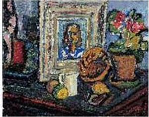Nature Morte Au Portrait by Andre Blondel