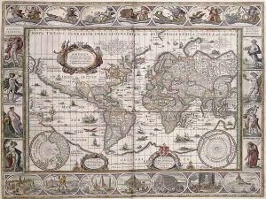 World Map, from 'Le Theatre du Monde' or 'Nouvel Atlas', 1645 by Willem Blaeu