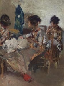 Venetian Lace Makers by Robert Frederick Blum