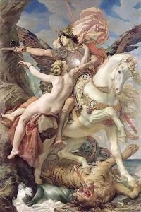 The Deliverance- Ruggiero and Angelica, 1876 by Joseph Paul Blanc