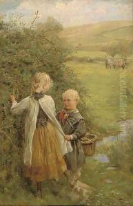 The blackberry gatherers by Edgar Barclay