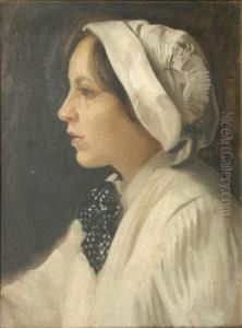 Portrait Ofa Girl, Half-length, Perhaps The Artist's Sister Jessie by Ernest Board