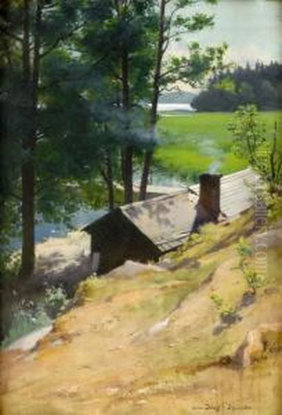 Insjolandskap Med Stuga - view 1