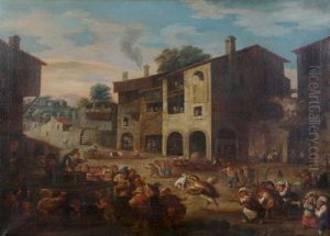 Dwarves In A Village by Faustino Bocchi