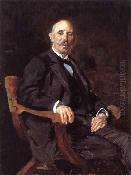 Elder Man Sitting in an Arm chair - view 1