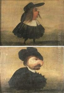 Due Caricature Maschili by Faustino Bocchi