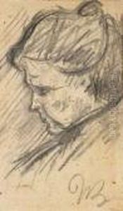Testa Femminile (al Verso Studio Di Cavallo)