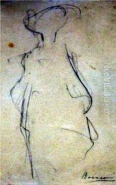 Recto: Figura Femminile, Verso: Uomo Con Cappello A Larghe Tese - view 1
