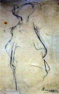 Recto: Figura Femminile, Verso: Uomo Con Cappello A Larghe Tese