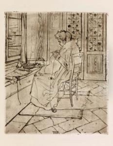 La Madre Che Lavora All'uncinetto - 1907
