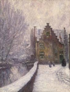 Vue De Bruges Sous La Neige by Anna Boch