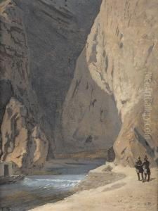 L'entree Des Gorges Du Trient by Francois Bocion