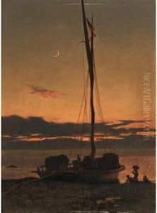 Barque Au Clair De Lune by Francois Bocion