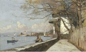Pecheur Sur Le Denantou by Francois Bocion