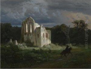 Mondscheinlandschaft Mit Ruine (moonlit Landscape) by Arnold Bocklin